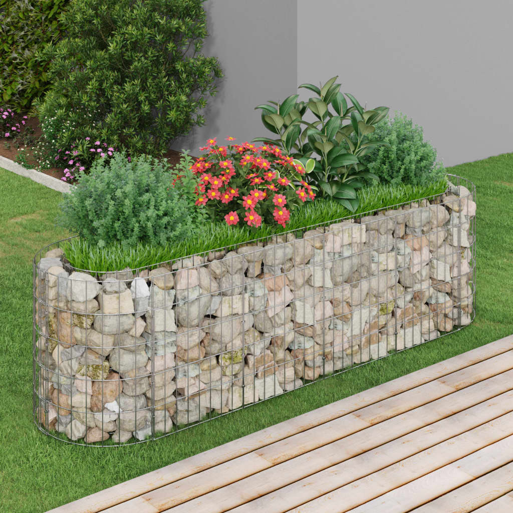 Vidaxl schanskorf plantenbak 190x50x50 cm gegalvaniseerd ijzer