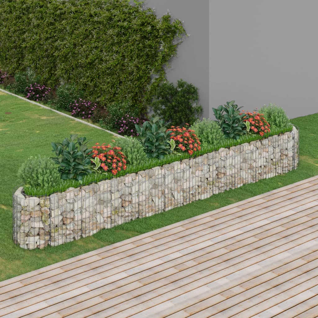 Vidaxl schanskorf plantenbak 400x50x50 cm gegalvaniseerd ijzer