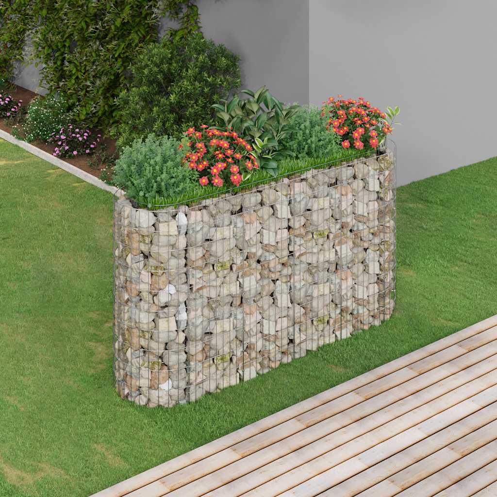 Vidaxl schanskorf plantenbak 190x50x100 cm gegalvaniseerd ijzer