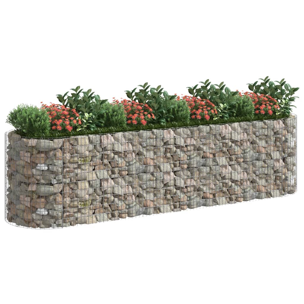 VidaXL Gabion plantenbak vergroot 400x100x100 cm gegalvaniseerd ijzer