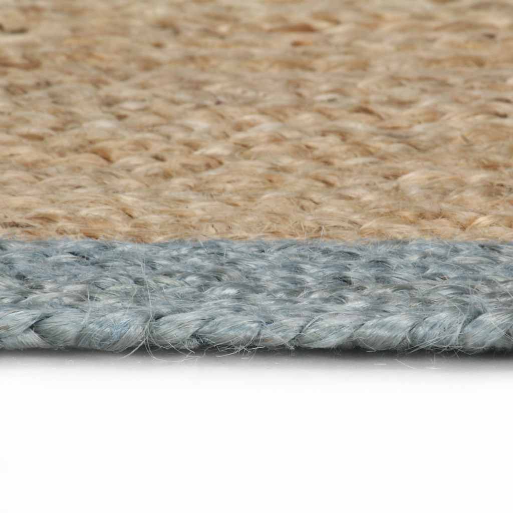 Vidaxl vloerkleed handgemaakt met olijfgroene rand 240 cm jute