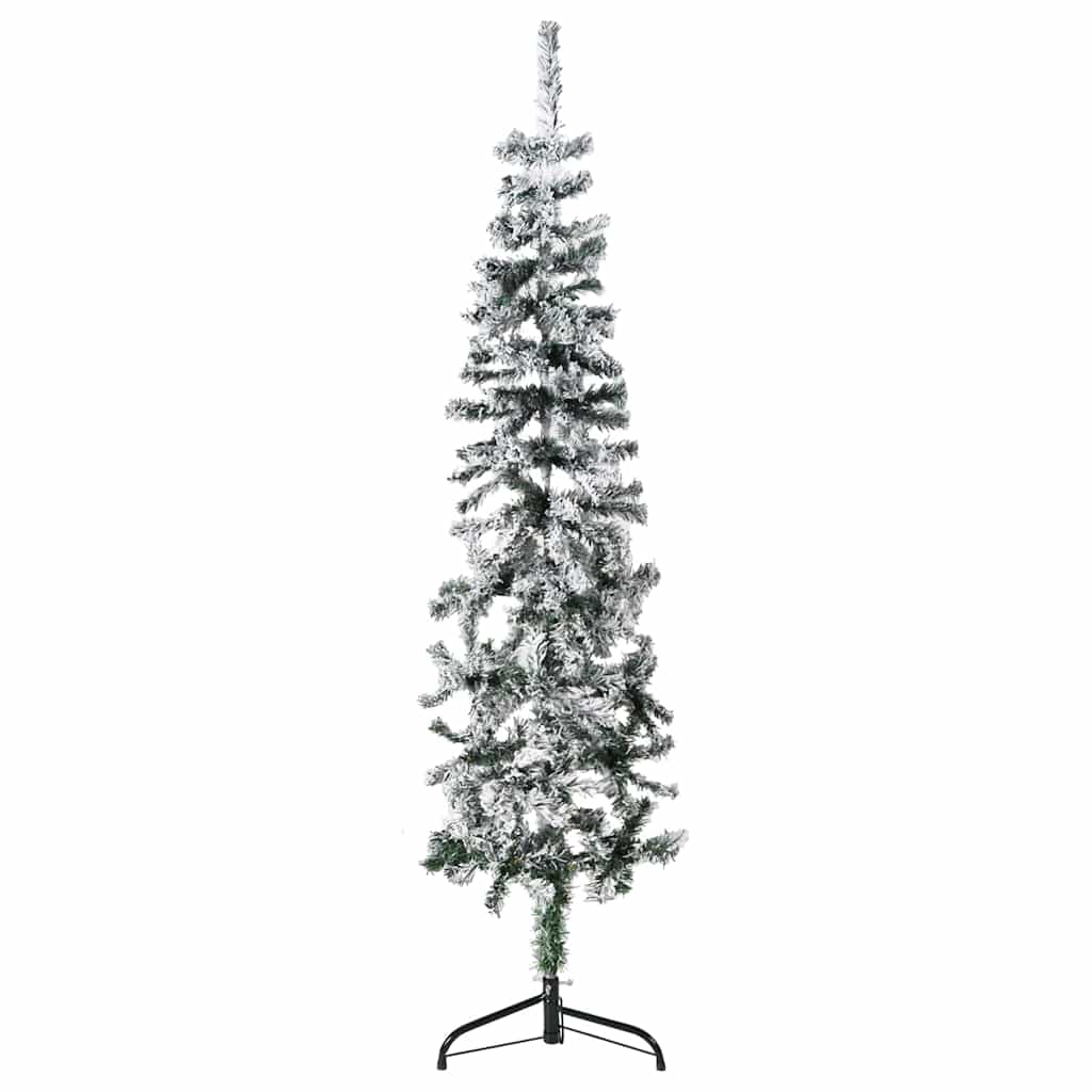 VidaXL Kunstkerstboom half met sneeuw klein 150 cm
