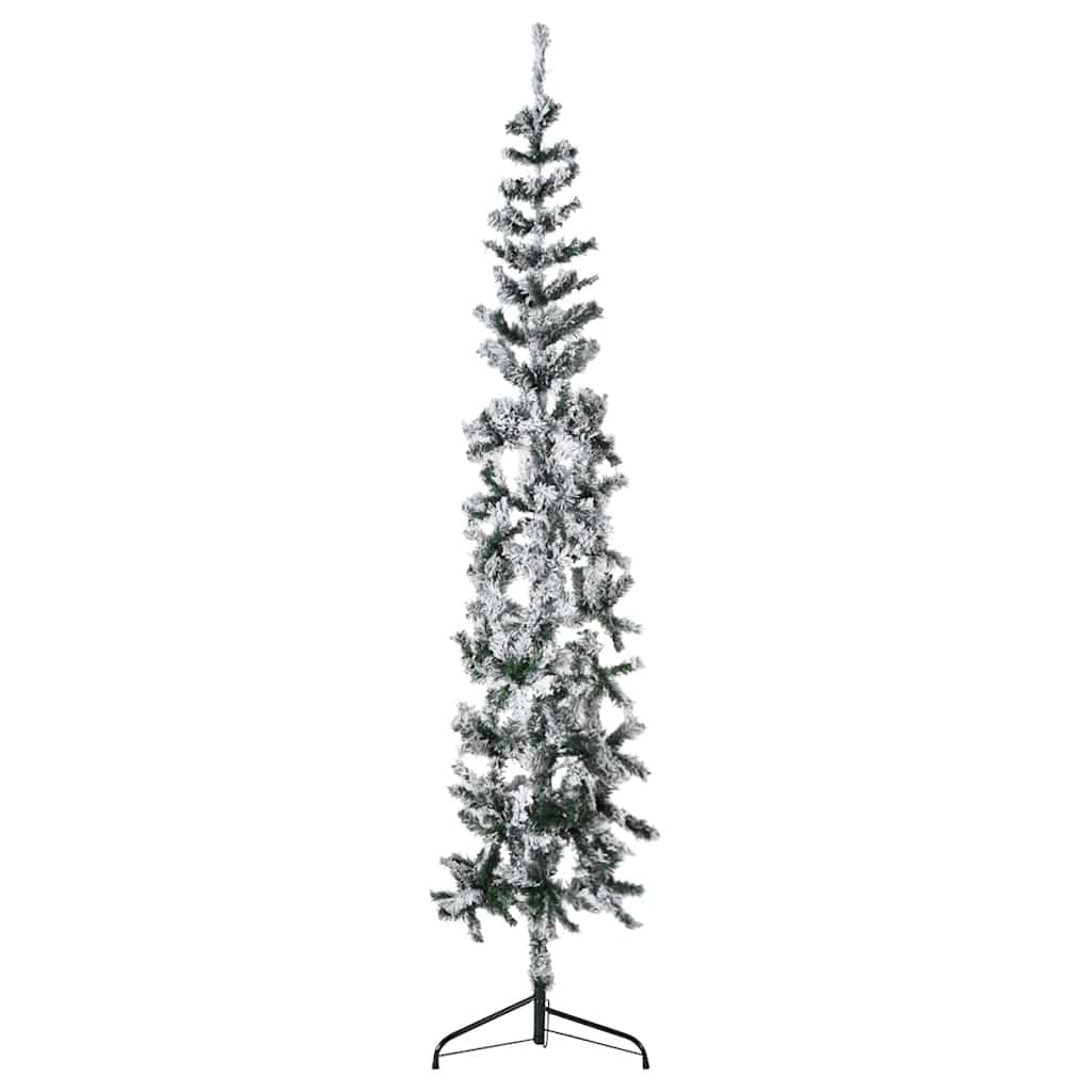 VidaXL Kunstkerstboom half met sneeuw klein 180 cm