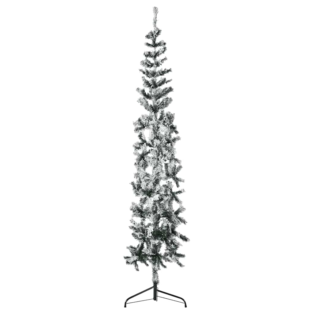 VidaXL Kunstkerstboom half met sneeuw klein 240 cm