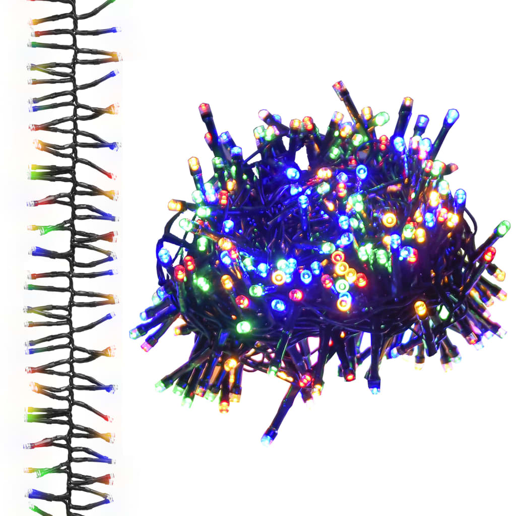 Vidaxl lichtslinger cluster met 400 led's meerkleurig 7,4 m pvc