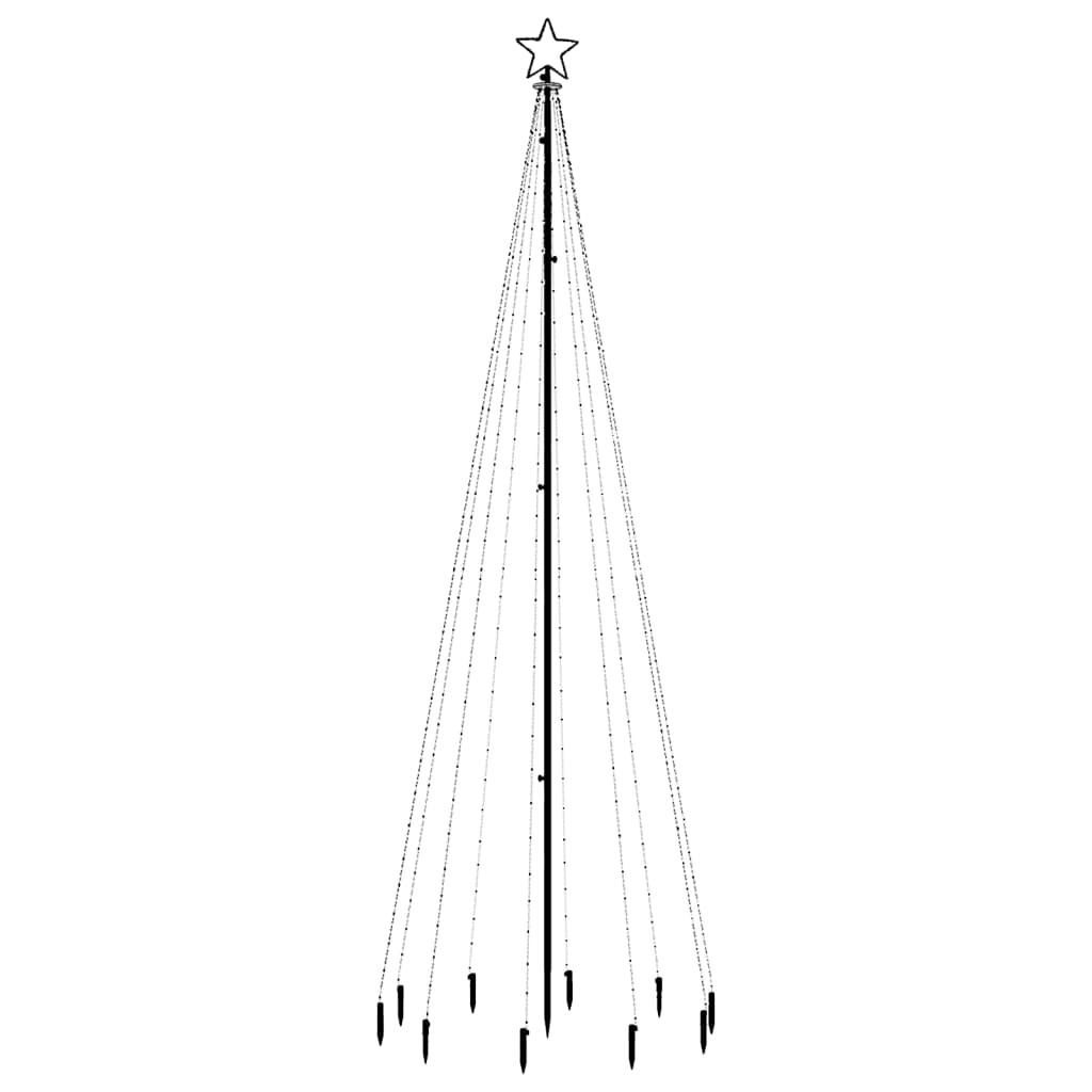 Vidaxl kerstboom met grondpin 310 led's koudwit 300 cm