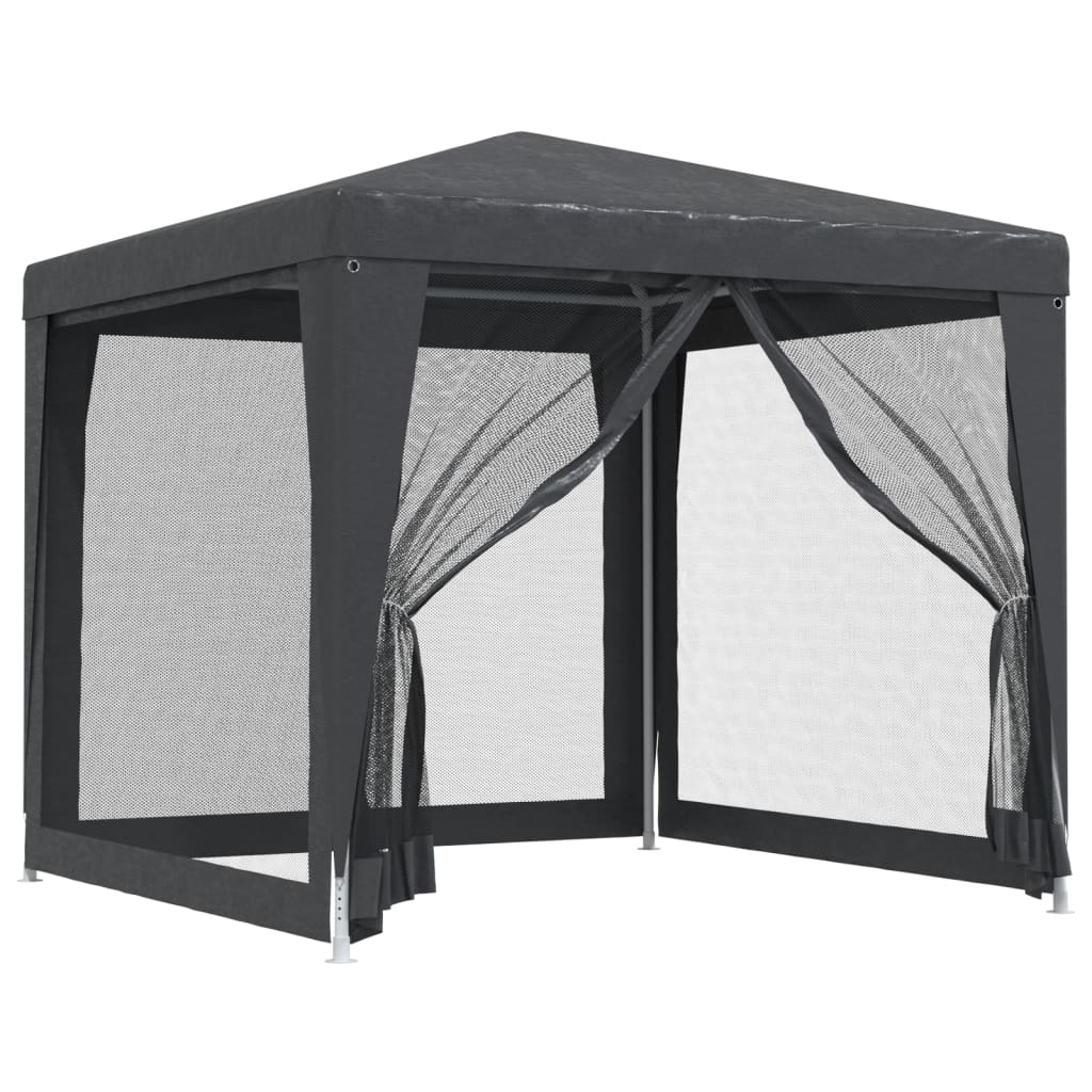 Vidaxl partytent met 4 mesh zijwanden 2,5x2,5m hdpe antracietkleurig