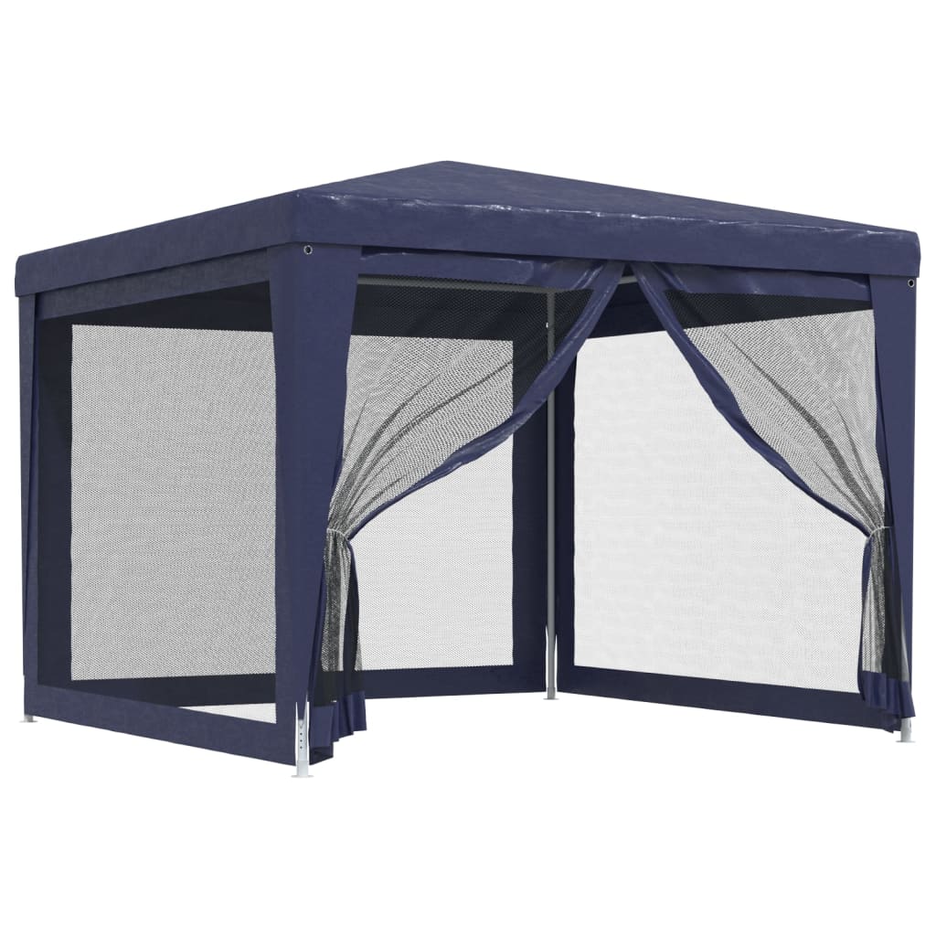 Vidaxl partytent met 4 mesh zijwanden 3x3m hdpe blauw