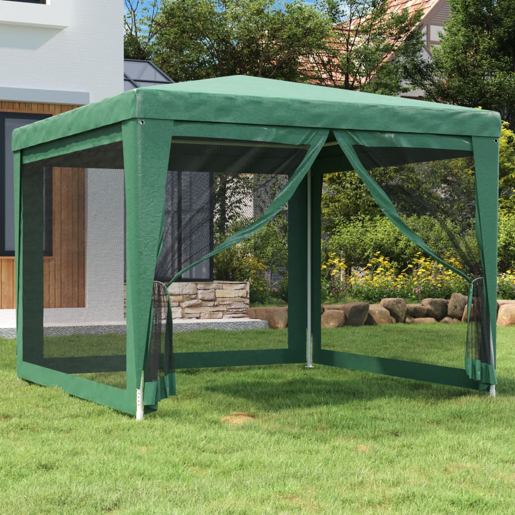 Vidaxl partytent met 4 gaas zijwanden 3x3m hdpe groen