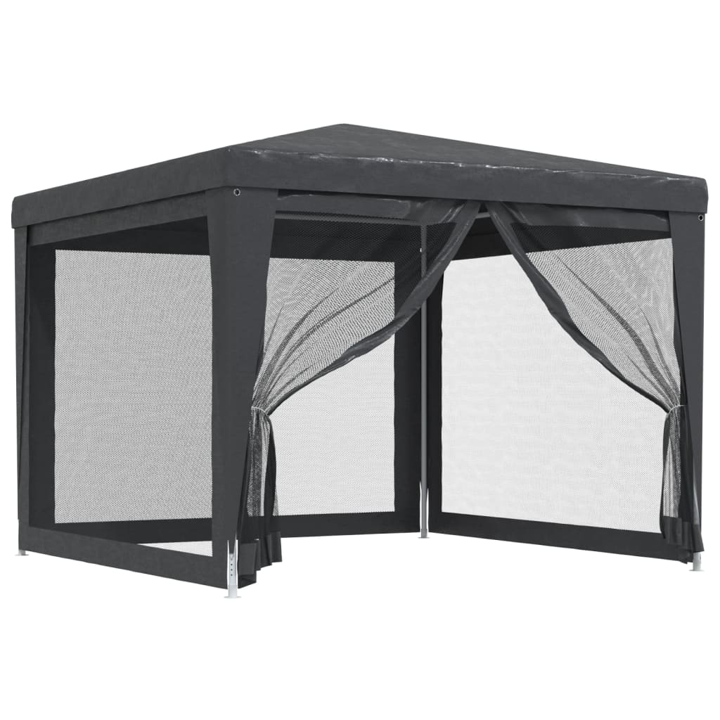 VidaXL Partytent met 4 mesh zijwanden 3x3m HDPE antracietkleurig