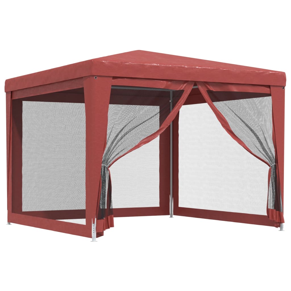 Vidaxl partytent met 4 gaas zijwanden 3x3m hdpe rood