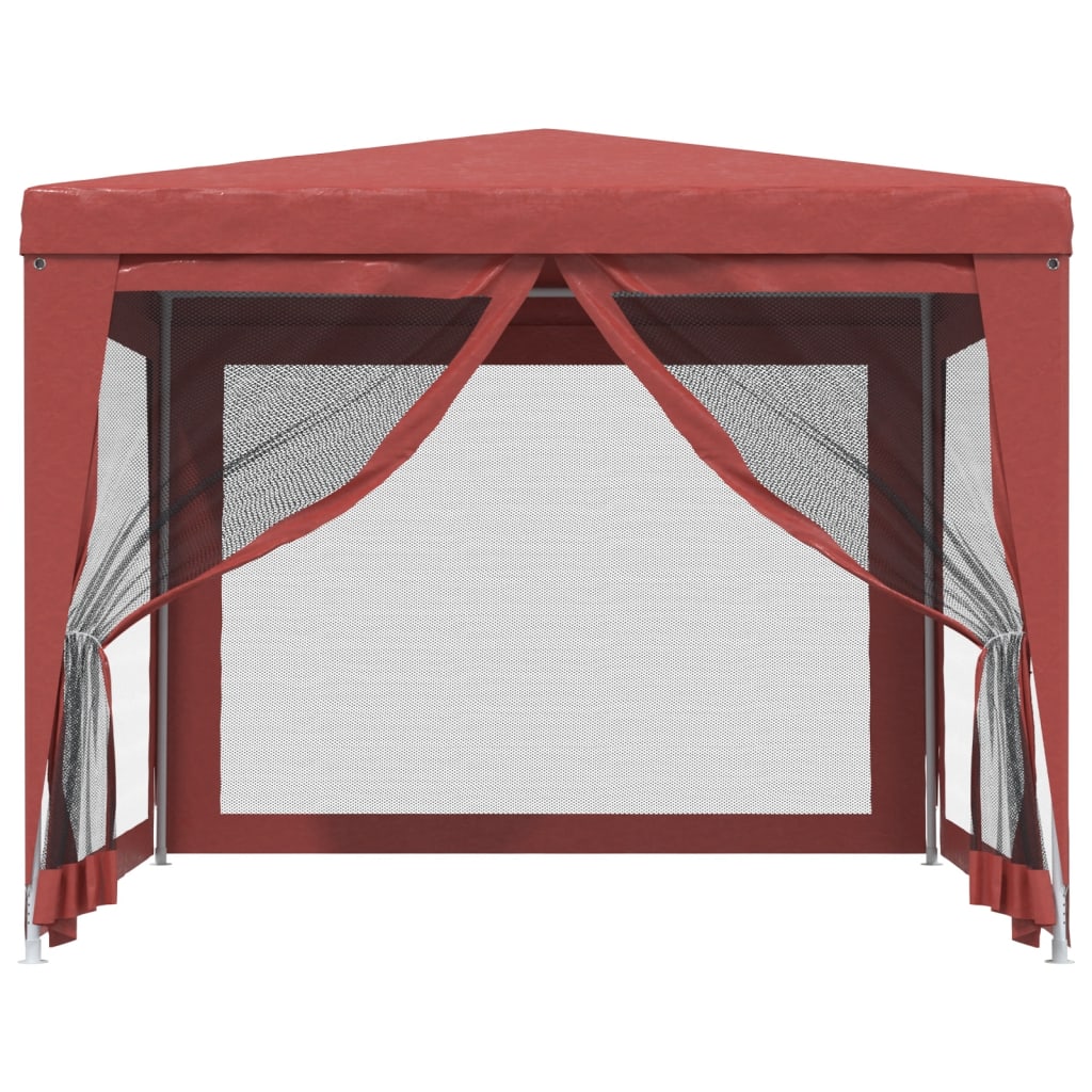Vidaxl partytent met 4 gaas zijwanden 3x3m hdpe rood