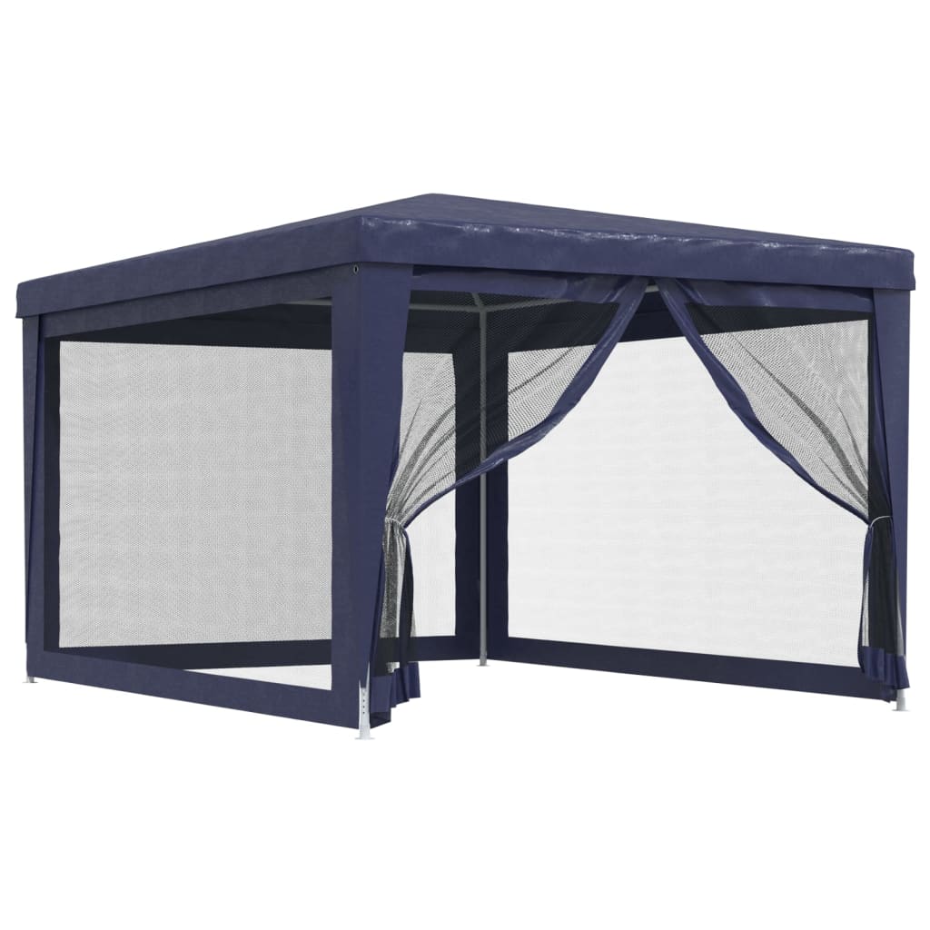 Vidaxl partytent met 4 mesh zijwanden 3x4m hdpe blauw