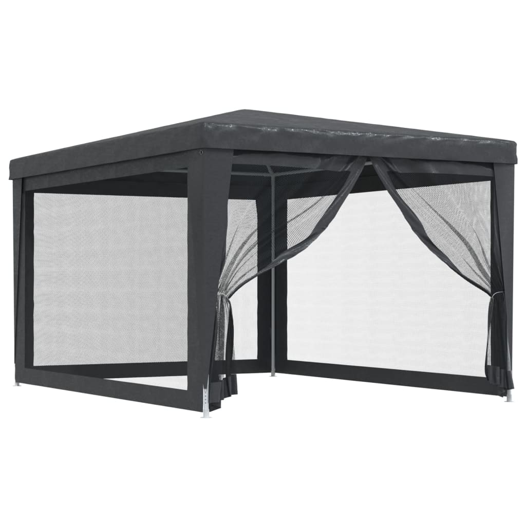 Vidaxl partytent met 4 mesh zijwanden 3x4m hdpe antracietkleurig