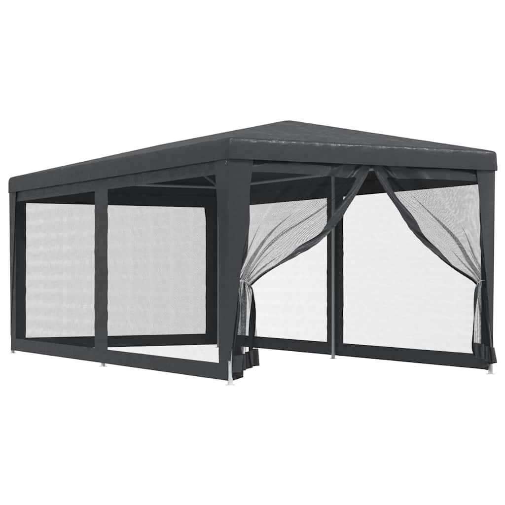 Vidaxl partytent met 6 mesh zijwanden 3x6m hdpe antracietkleurig