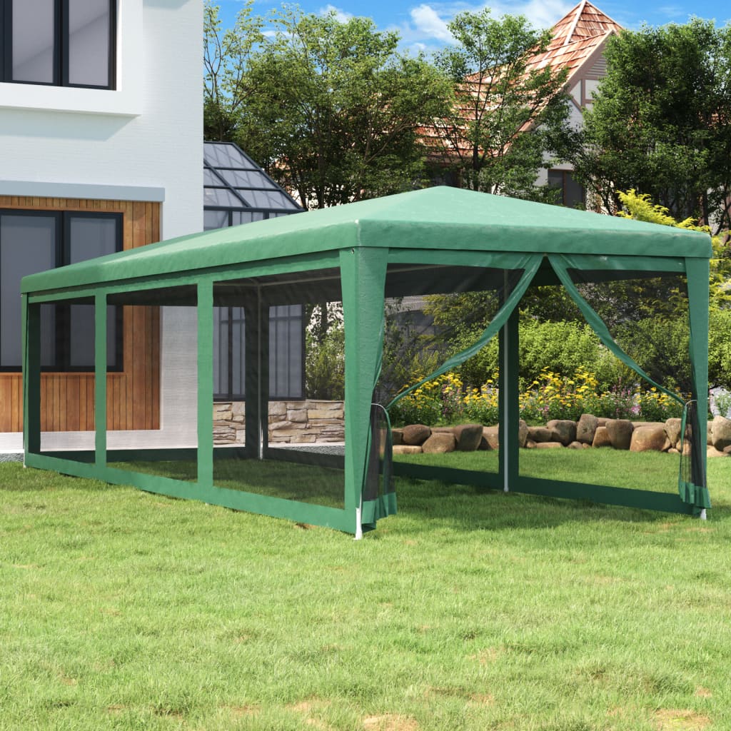 Vidaxl partytent met 8 mesh zijwanden 3x9m hdpe groen