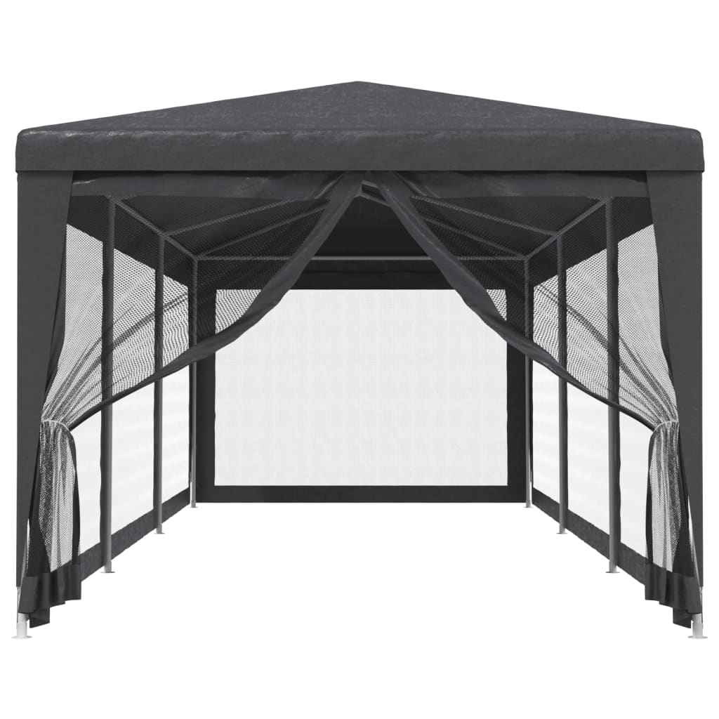 Vidaxl partytent met 8 mesh zijwanden 3x9m hdpe antracietkleurig
