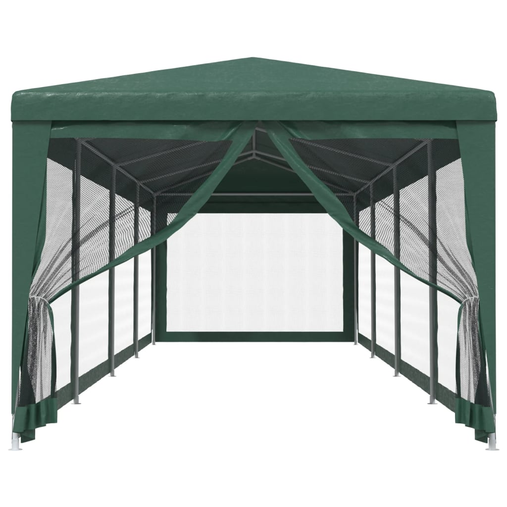Vidaxl partytent met 10 mesh zijwanden 3x12m hdpe groen