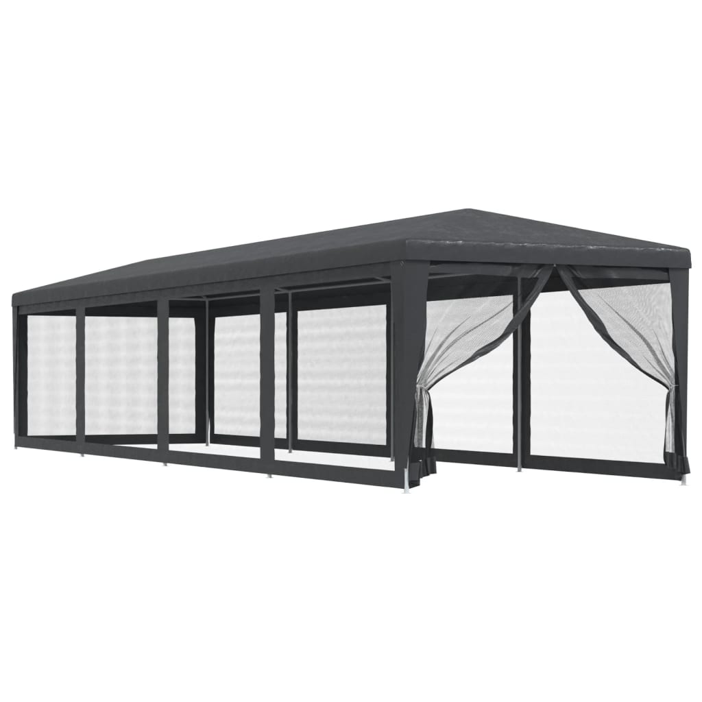 Vidaxl partytent met 10 mesh zijwanden 3x12m hdpe antracietkleurig
