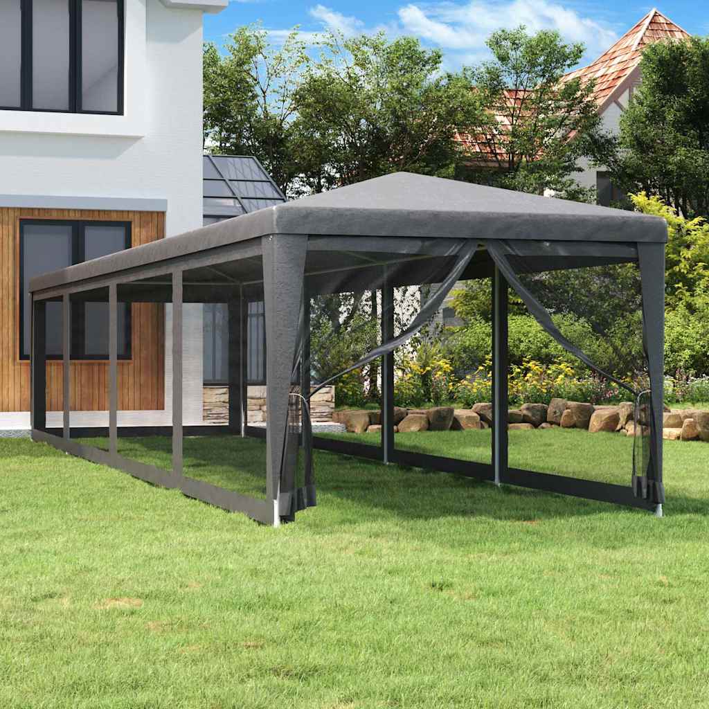 Vidaxl partytent met 10 mesh zijwanden 3x12m hdpe antracietkleurig