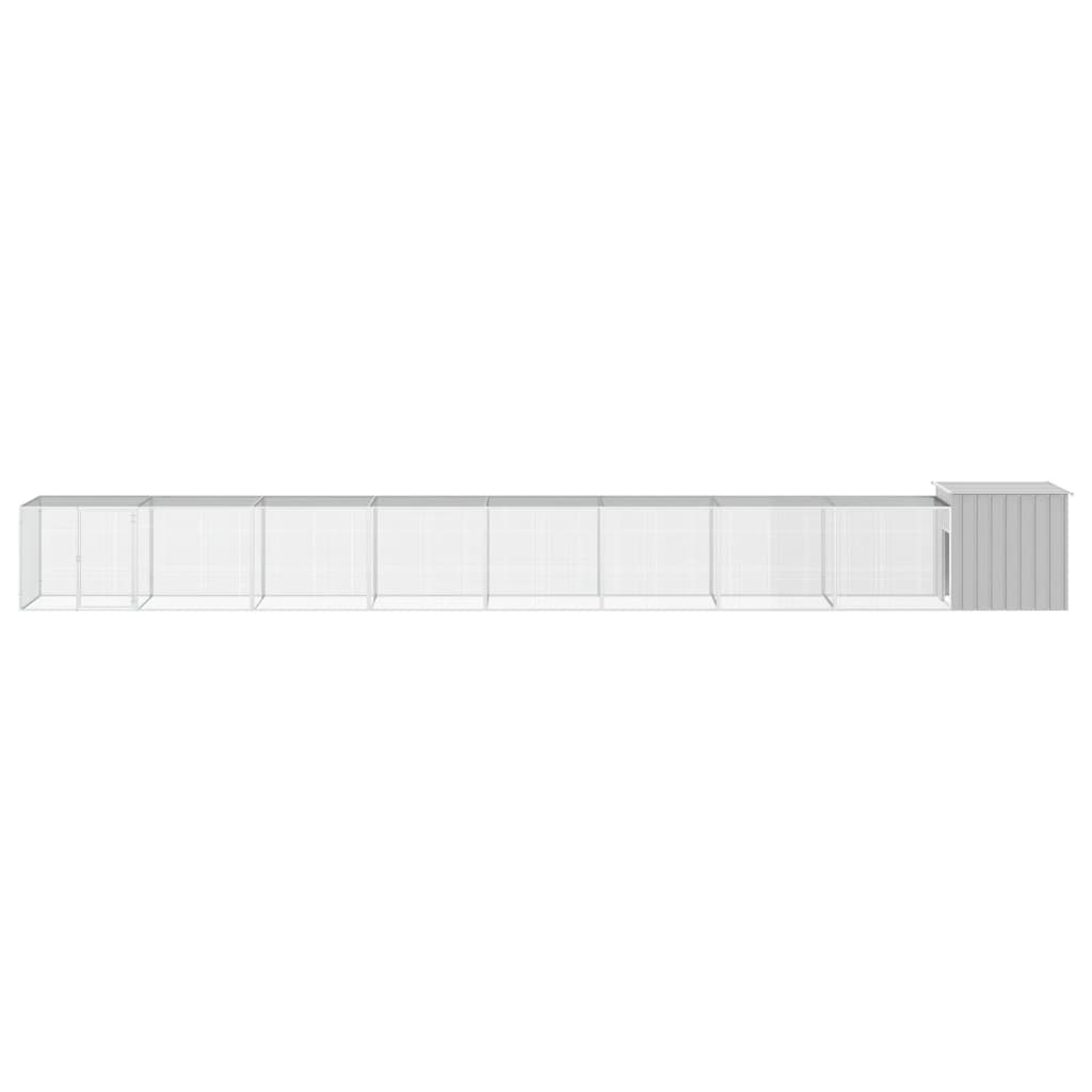 VidaXL Kippenhok 900x91x100 cm gegalvaniseerd staal grijs
