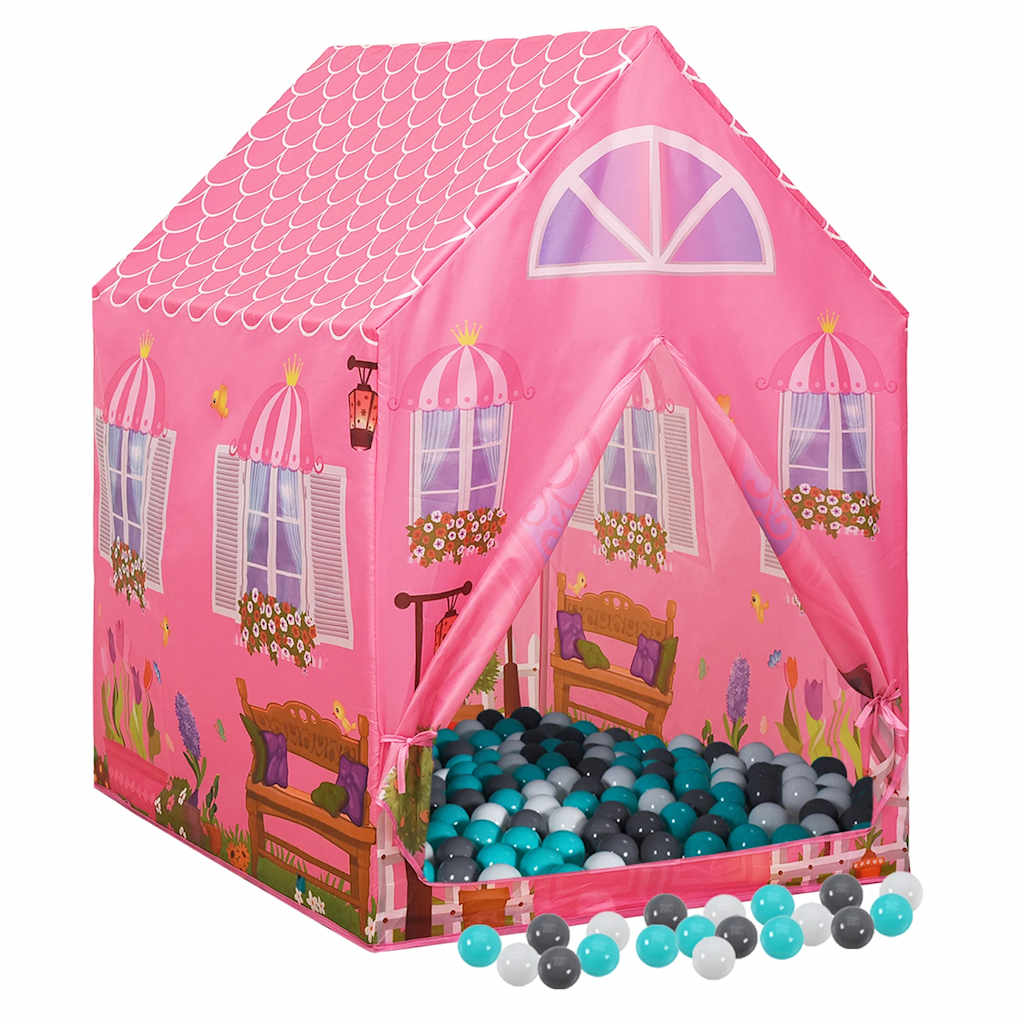 Vidaxl kinderspeeltent met 250 ballen 69x94x104 cm roze