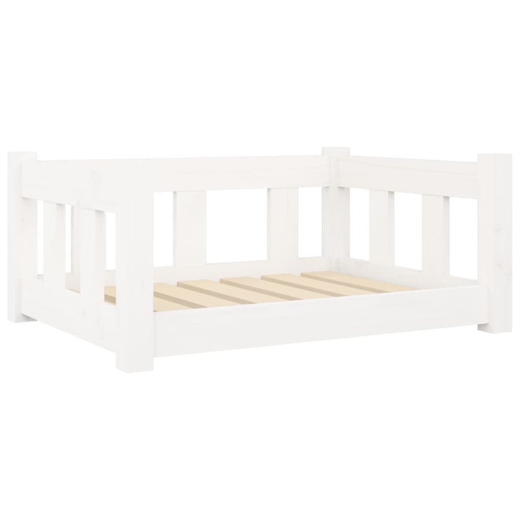 Vidaxl hondenmand 65,5x50,5x28 cm massief groenhout wit