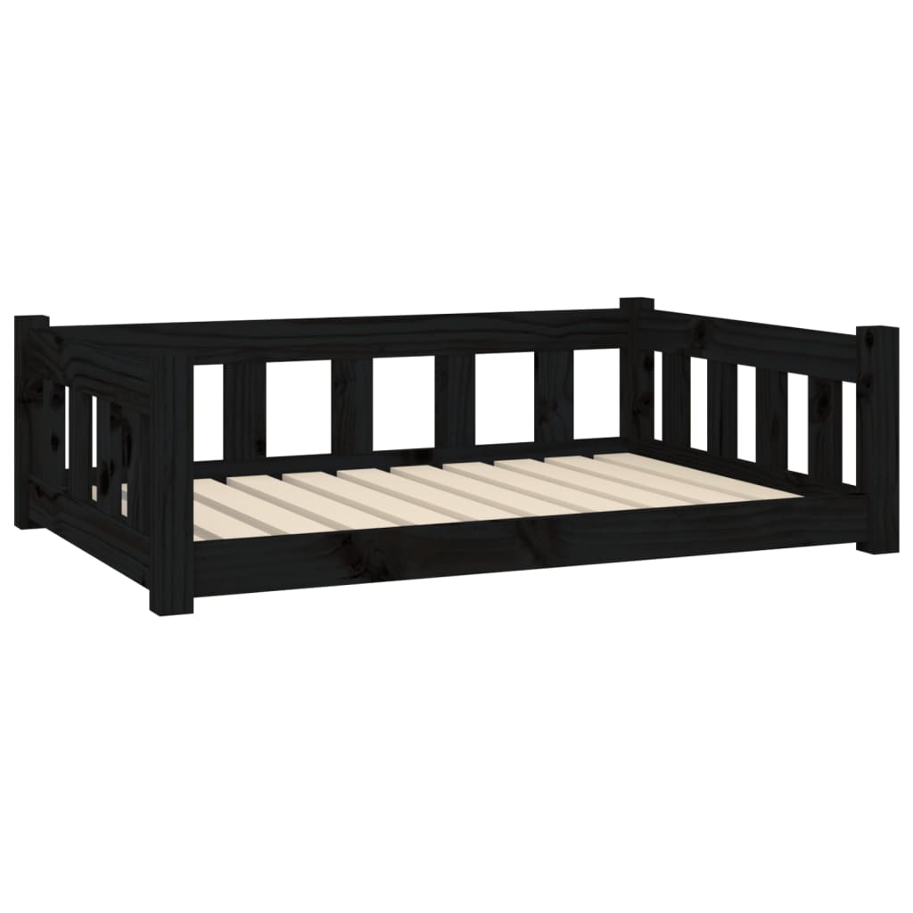 Vidaxl hondenmand 95,5x65,5x28 cm massief groenenhout zwart