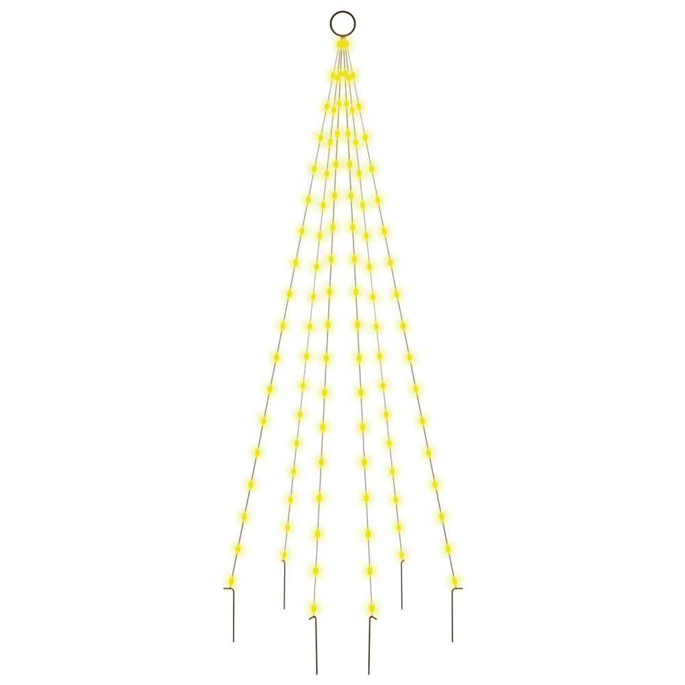 Vidaxl vlaggenmast kerstboom 108 led's warmwit 180 cm