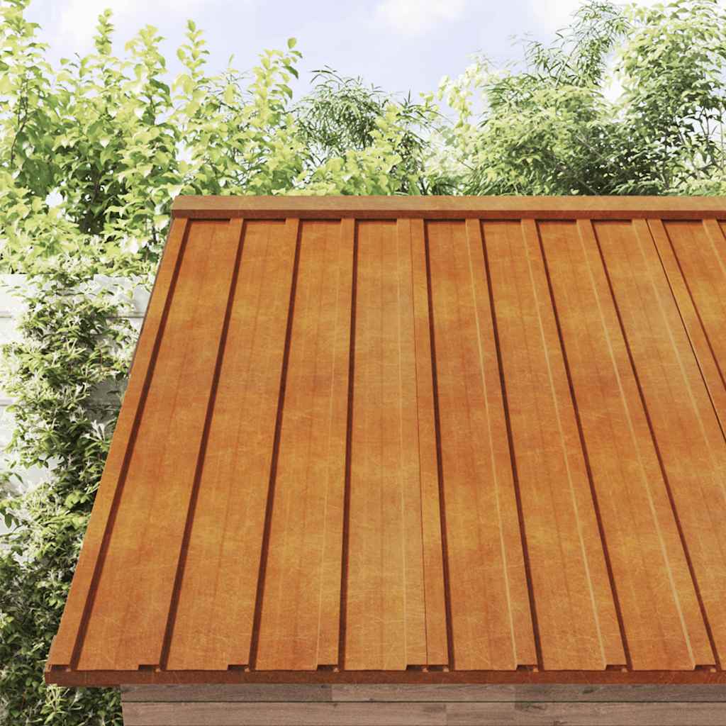 Vidaxl dakpanelen 12 st 80x44 cm cortenstaal roestig