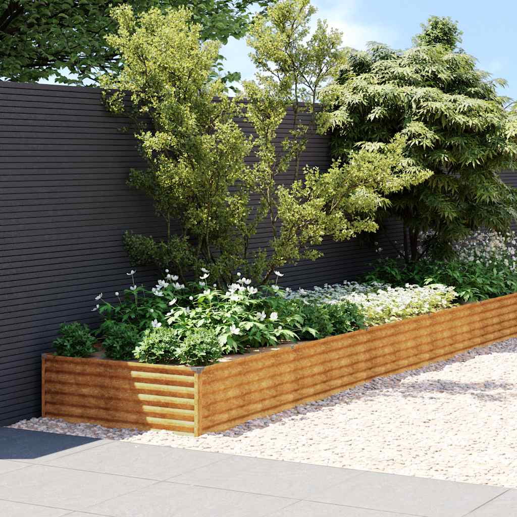 Vidaxl plantenbak verhoogd 579x100x36 cm cortenstaal