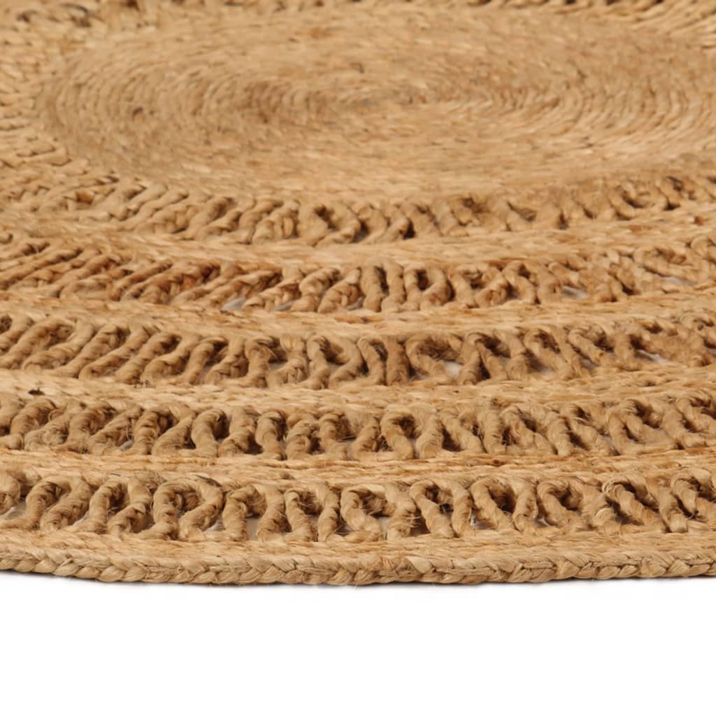 VidaXL Tapijt rond 90 cm gevlochten jute