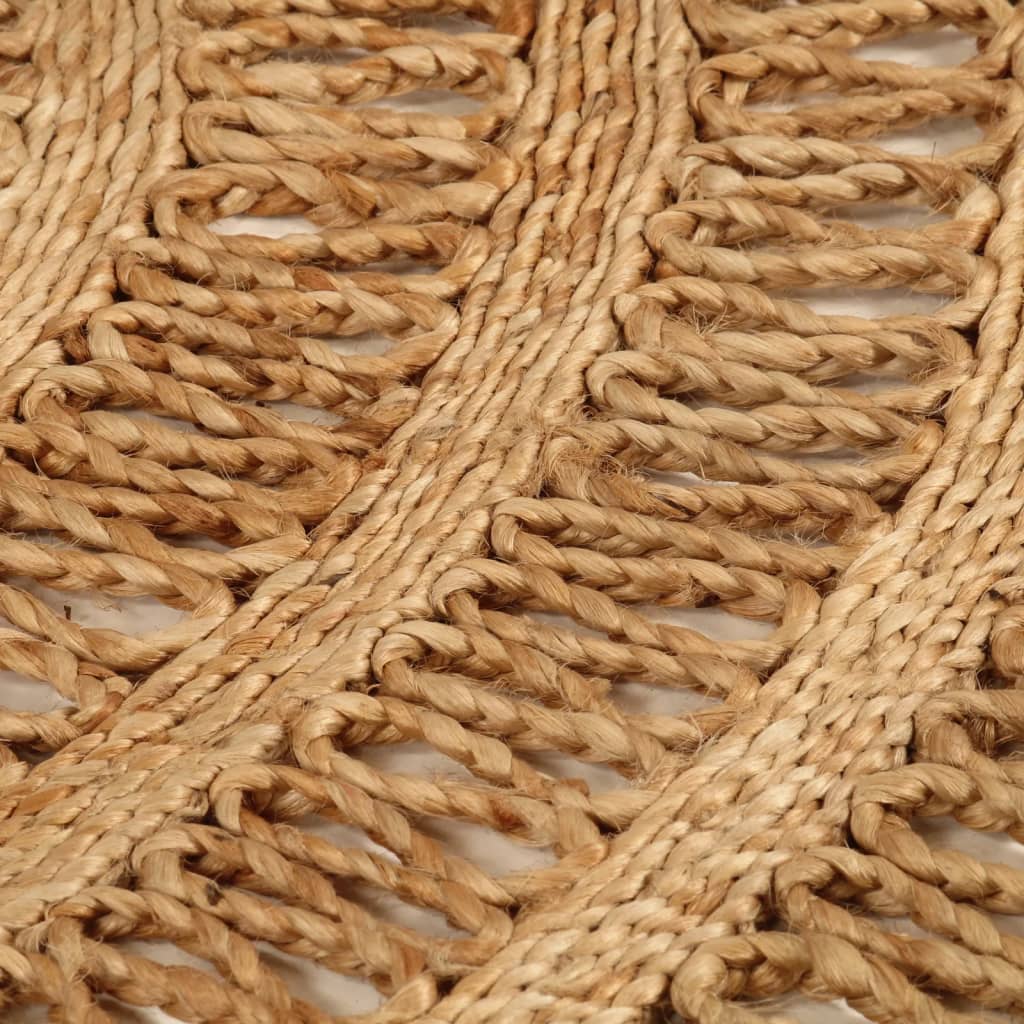 VidaXL Tapijt rond 90 cm gevlochten jute