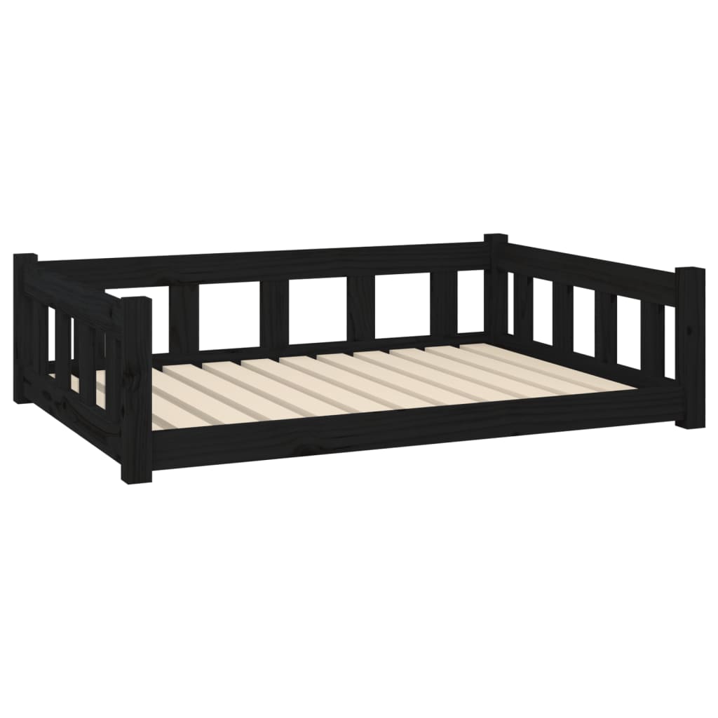 Vidaxl hondenmand 105,5x75,5x28 cm massief groenenhout zwart