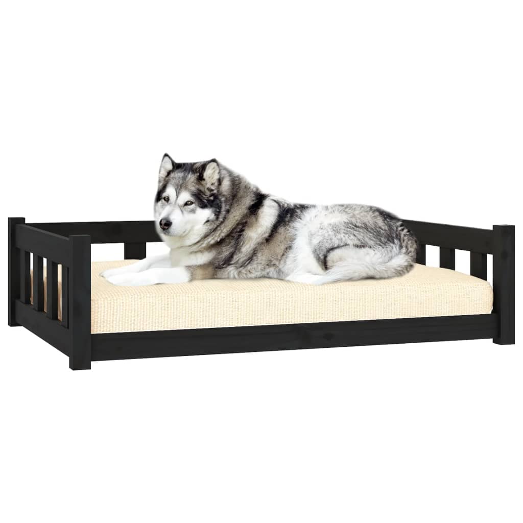 Vidaxl hondenmand 105,5x75,5x28 cm massief groenenhout zwart