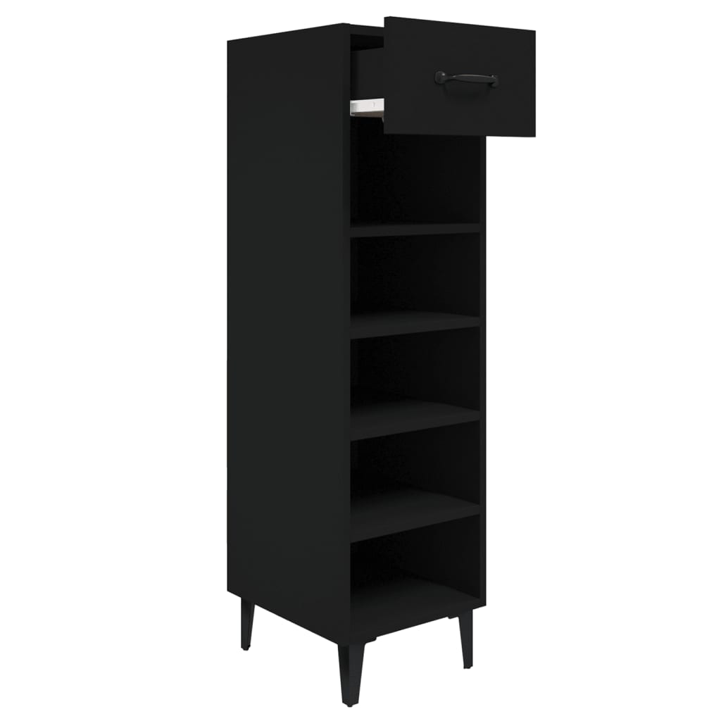 VidaXL Schoenenkast 30x35x105 cm bewerkt hout zwart