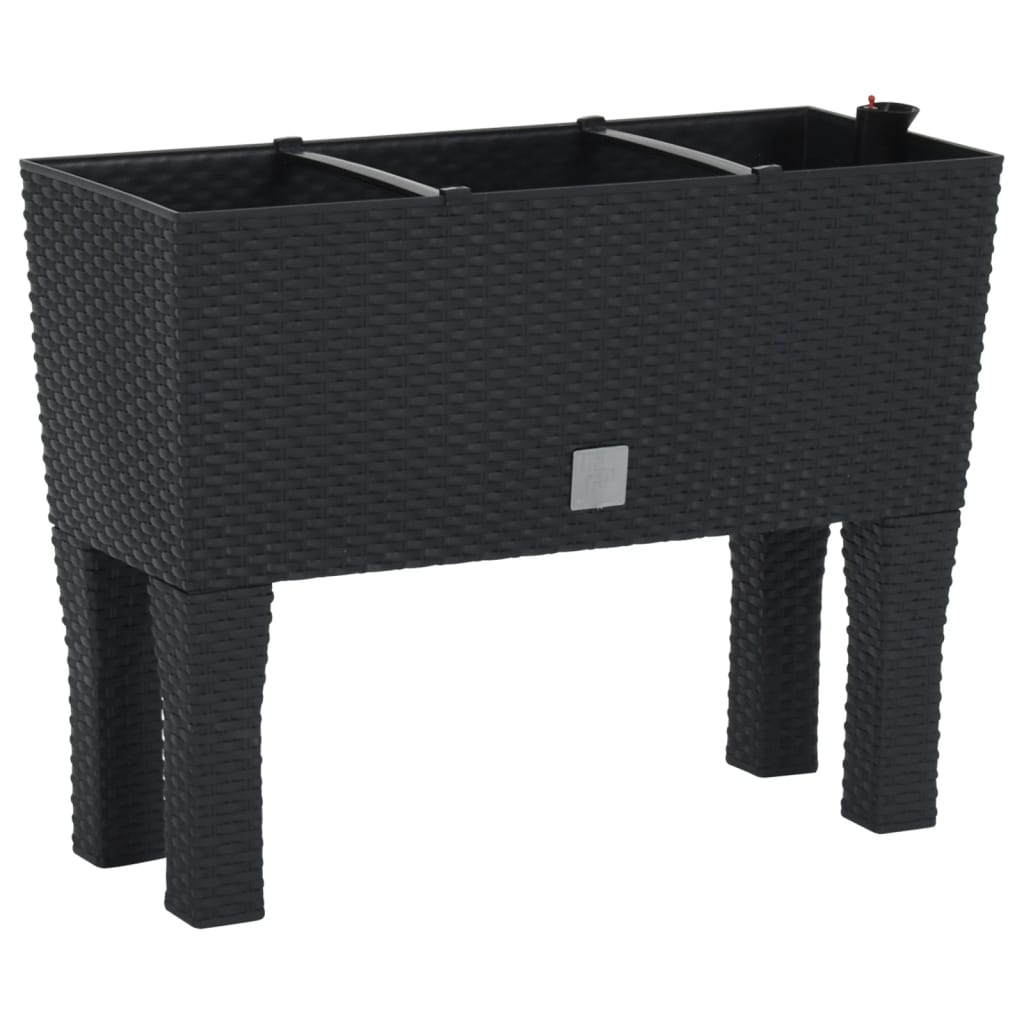 Vidaxl plantenbak verhoogd 60x25x46 cm pp rotan antracietkleurig