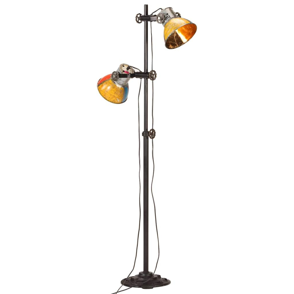 Vidaxl vloerlamp met 2 lampenkappen e27 meerkleurig