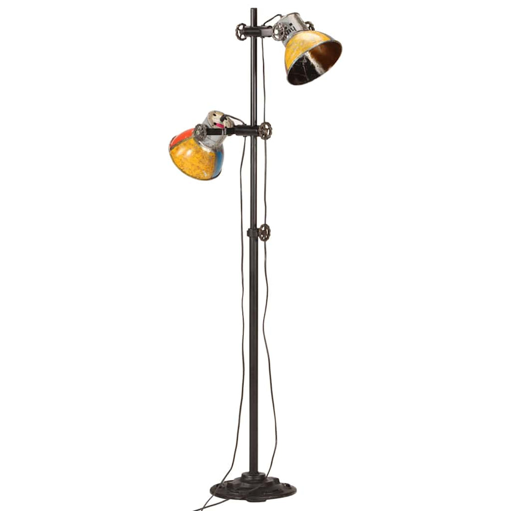 Vidaxl vloerlamp met 2 lampenkappen e27 meerkleurig