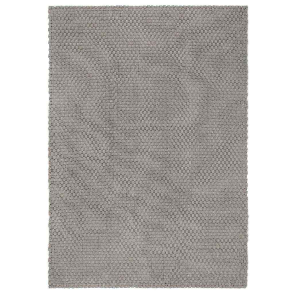 Vidaxl vloerkleed rechthoekig 120x180 cm katoen grijs