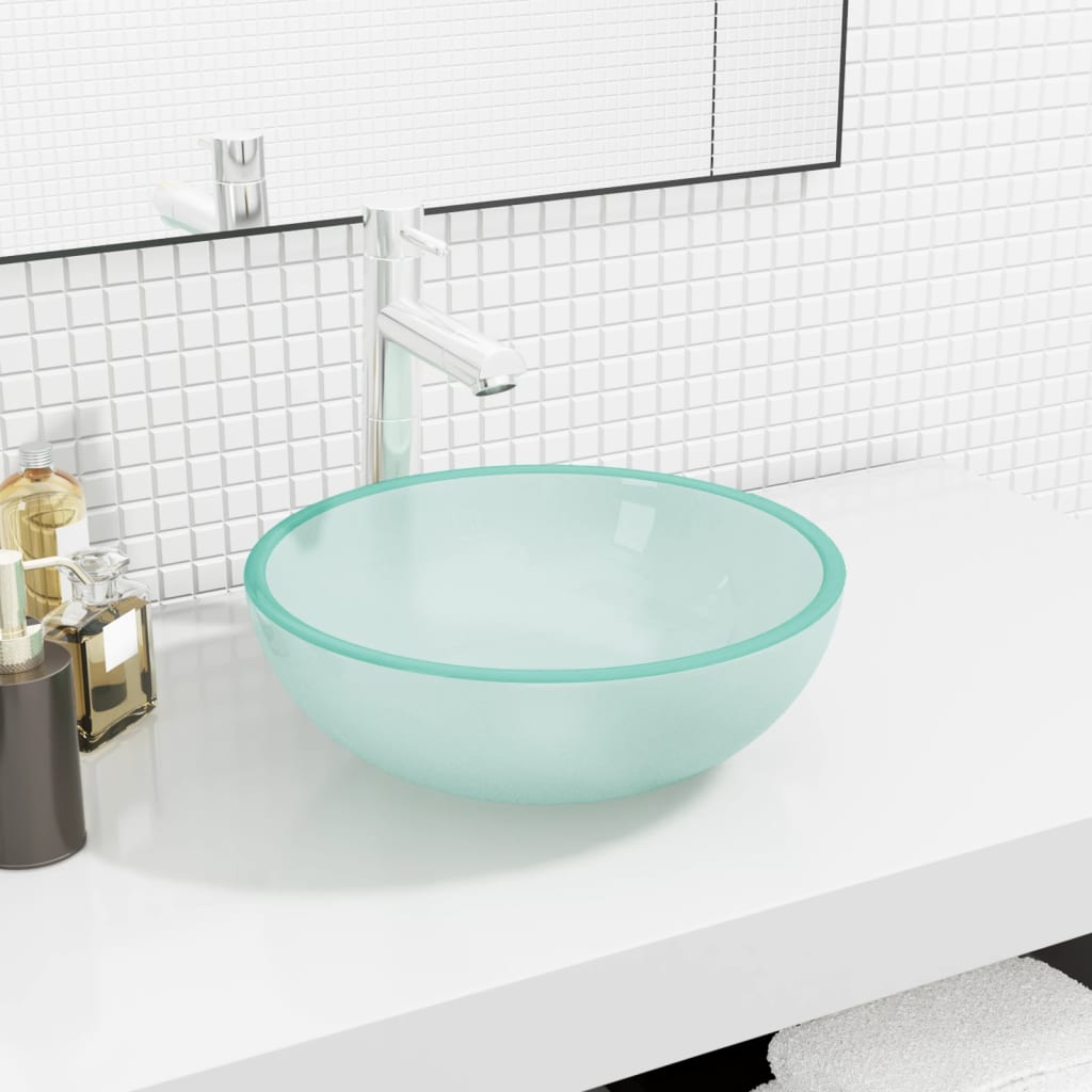Vidaxl wasbak 35x12 cm gehard glasmat