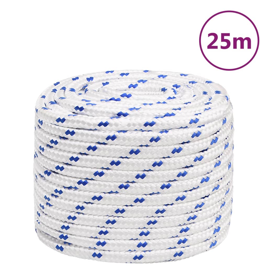 Vidaxl laarstouw 16 mm 25 m polypropyleen wit