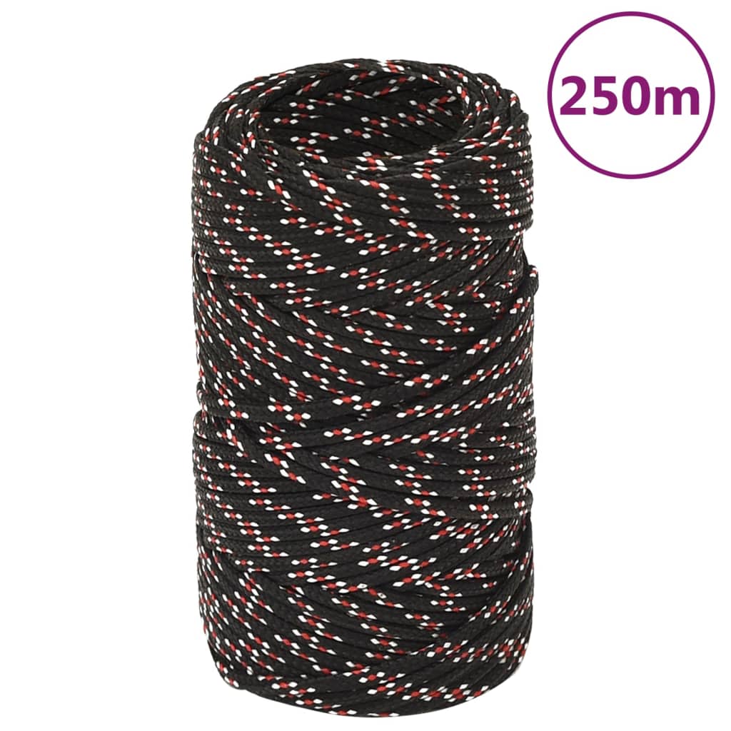 Vidaxl laars touw 2 mm 250 m polypropyleen zwart