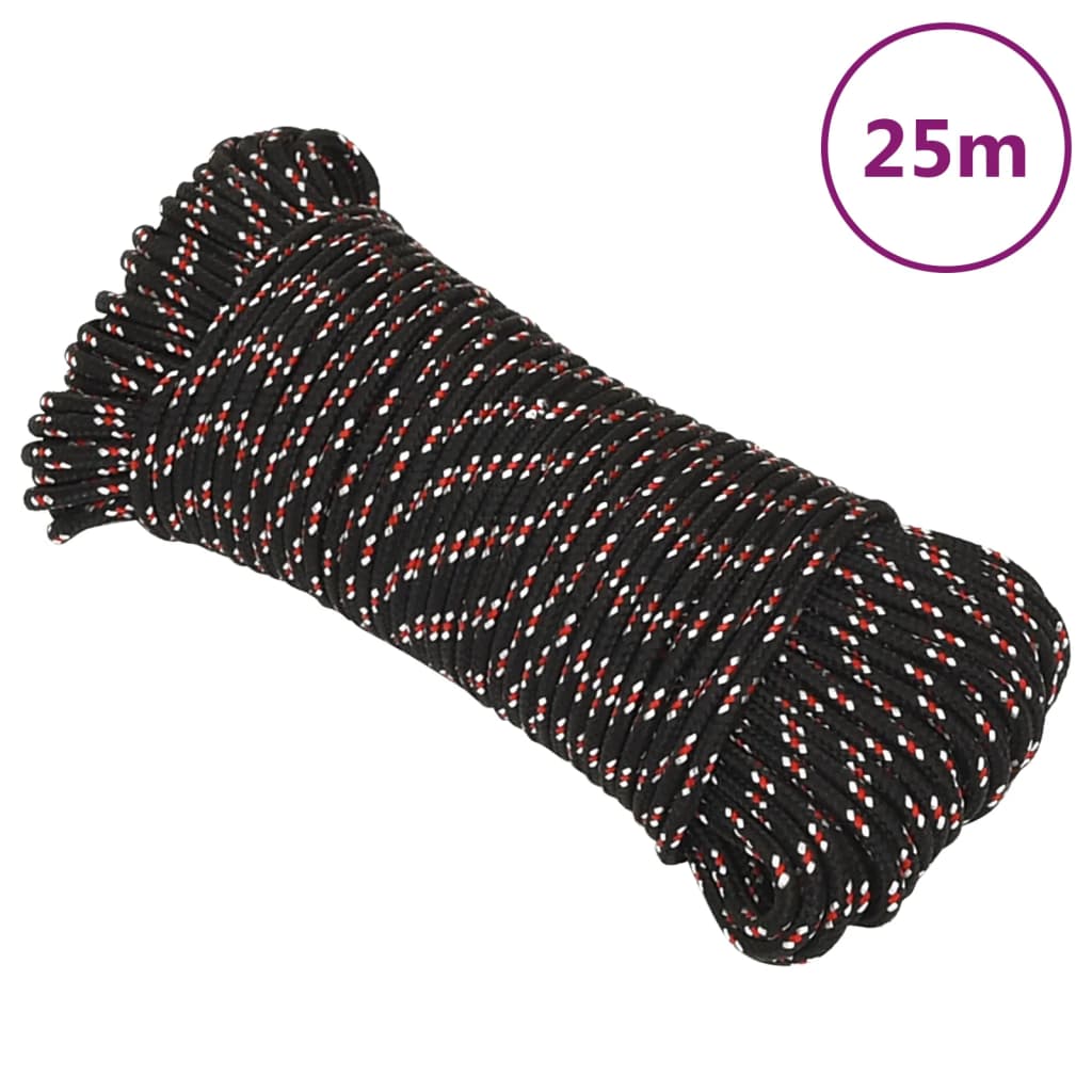 Vidaxl laars touw 4 mm 25 m polypropyleen zwart