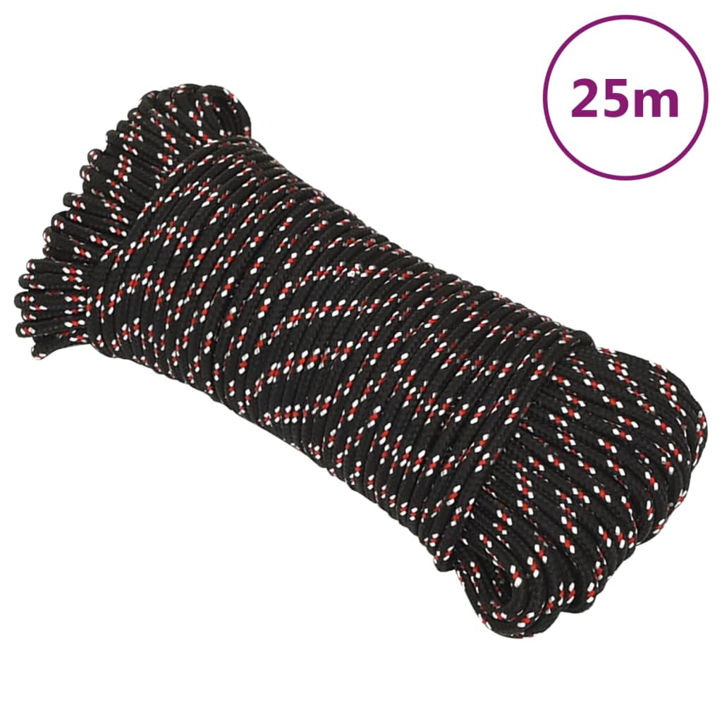 Vidaxl laars touw 5 mm 25 m polypropyleen zwart