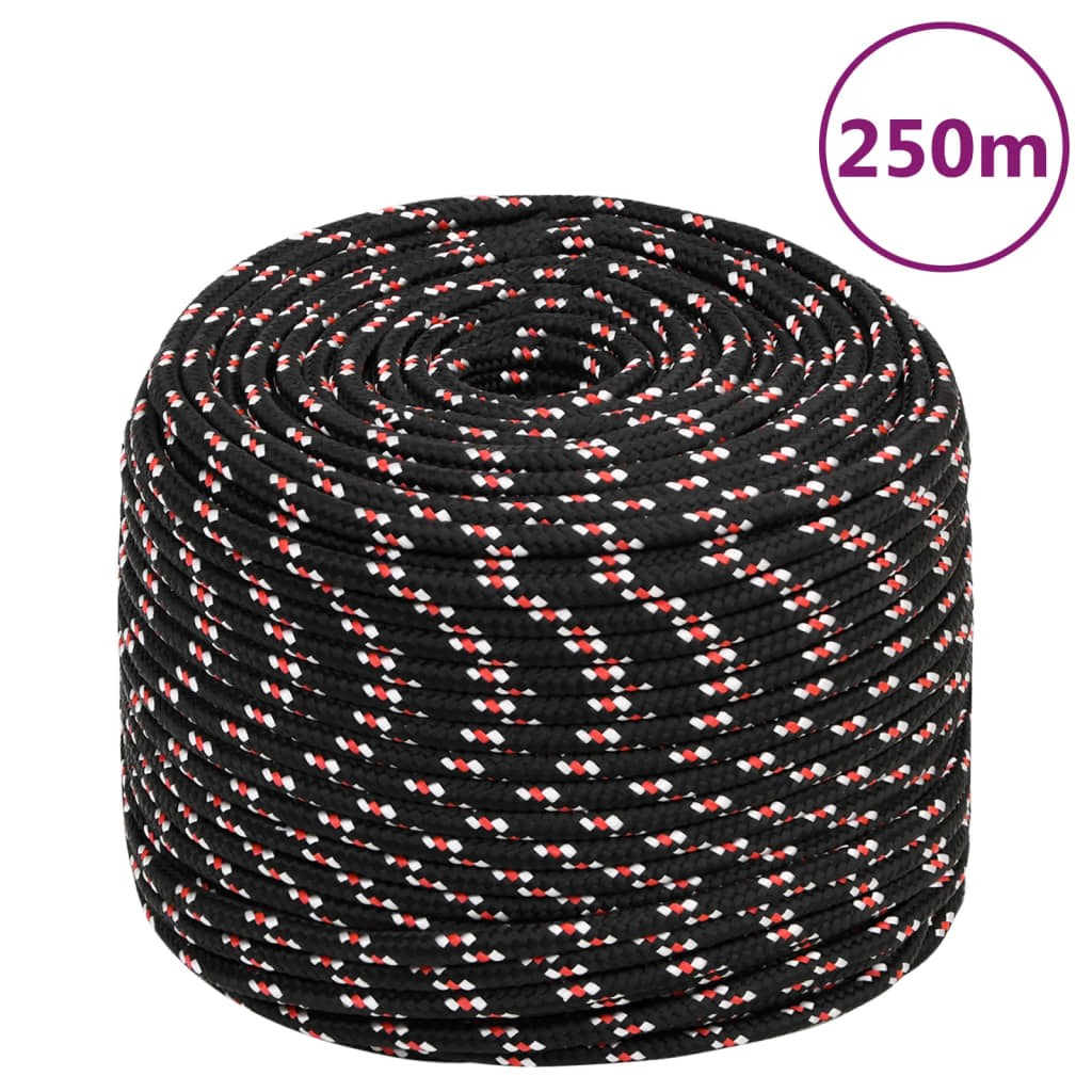 Vidaxl laars touw 6 mm 250 m polypropyleen zwart