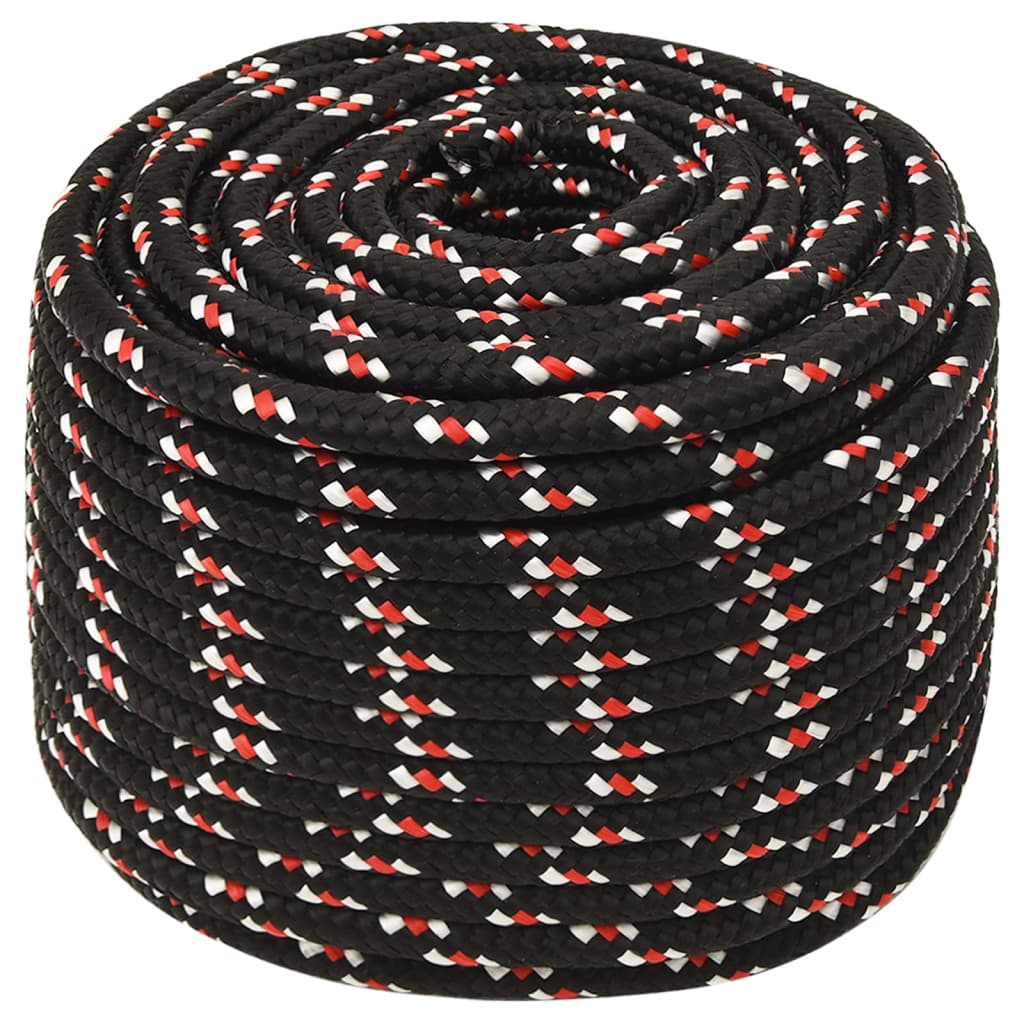 Vidaxl laars touw 12 mm 25 m polypropyleen zwart