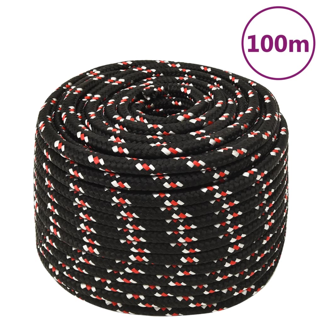 VidaXL Laarstouw 14 mm 100 m polypropyleen zwart
