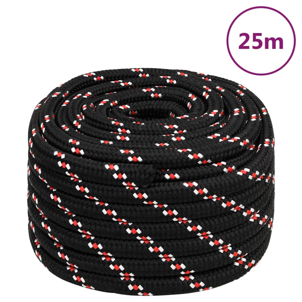 Vidaxl laars touw 20 mm 25 m polypropyleen zwart