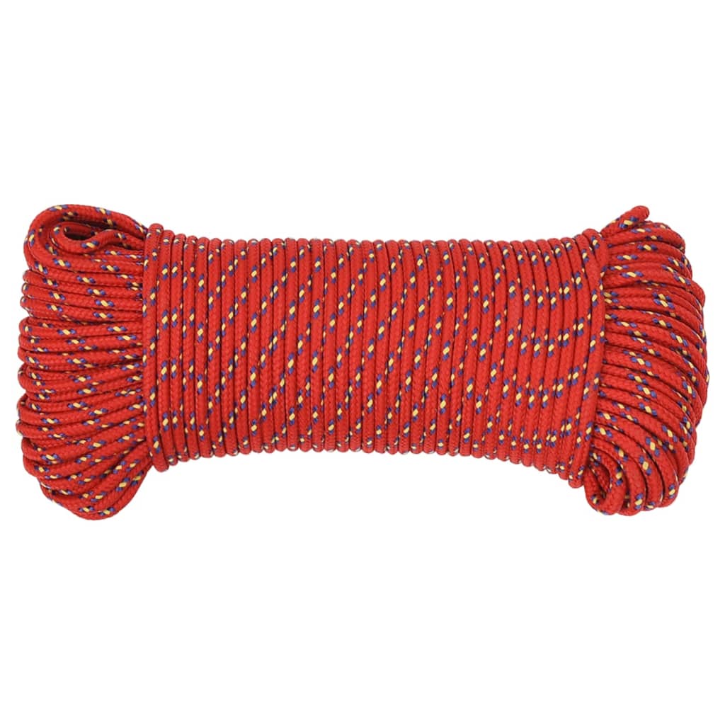 Vidaxl boottouw 5 mm 50 m polypropyleen rood